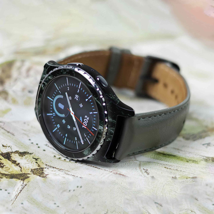 برچسب ماهوت طرح Graphite_Green_Marble مناسب برای ساعت هوشمند سامسونگ Galaxy Gear S2 Classic