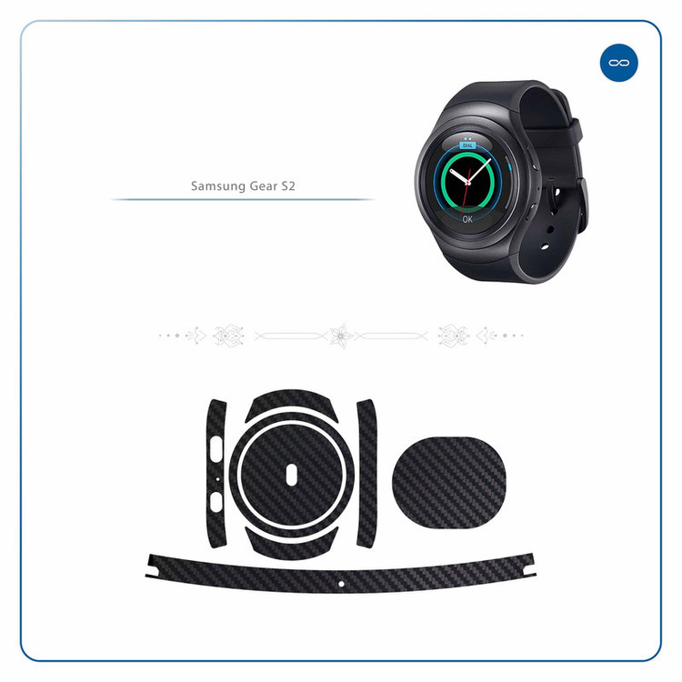 برچسب ماهوت طرح Carbon-Fiber مناسب برای ساعت هوشمند سامسونگ Galaxy Gear S2