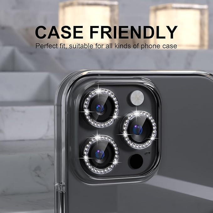 محافظ لنز دوربین ال کا جی مدل نگین دار مناسب برای گوشی موبایل اپل iPhone 12 Pro
