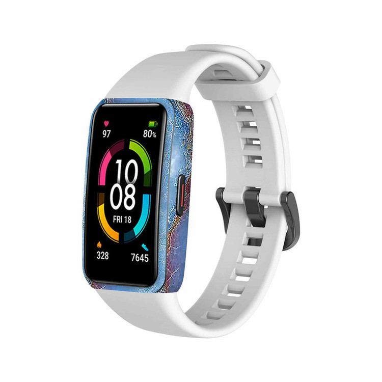 برچسب ماهوت طرح Blue-Ocean-Marble مناسب برای ساعت هوشمند هوآوی band 6