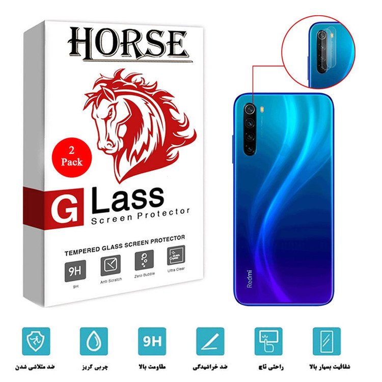 محافظ لنز دوربین هورس مدل UTF مناسب برای گوشی موبایل شیائومی Redmi Note 8T بسته دو عددی