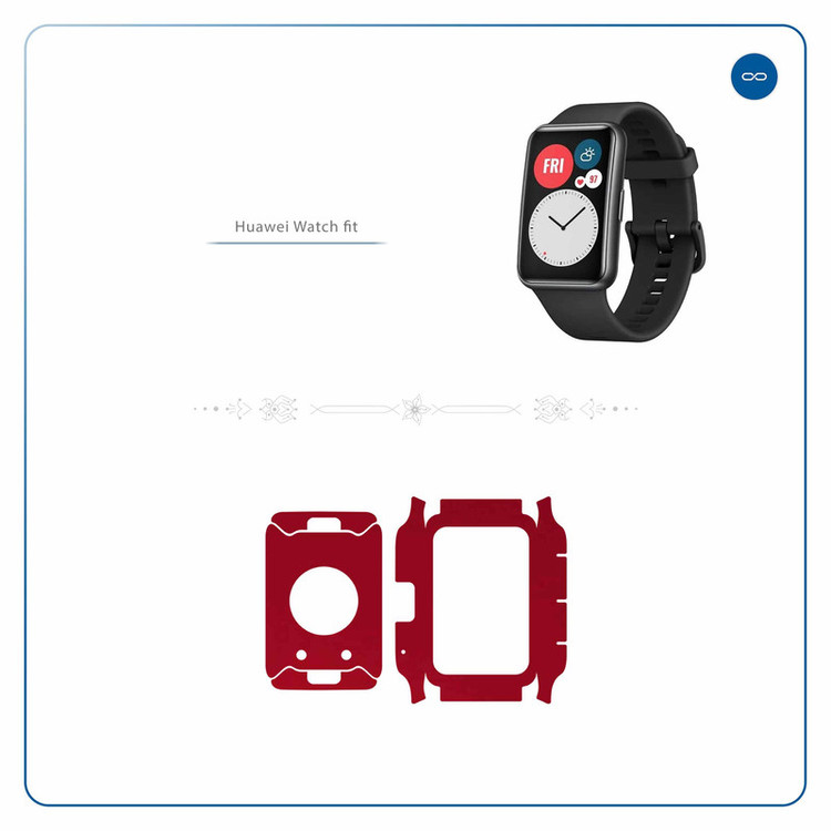 برچسب ماهوت طرح Matte-Warm-Red مناسب برای ساعت هوشمند هوآوی Watch Fit