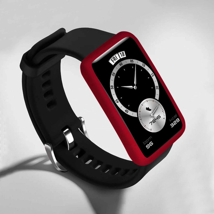 برچسب ماهوت طرح Matte-Warm-Red مناسب برای ساعت هوشمند هوآوی Watch Fit