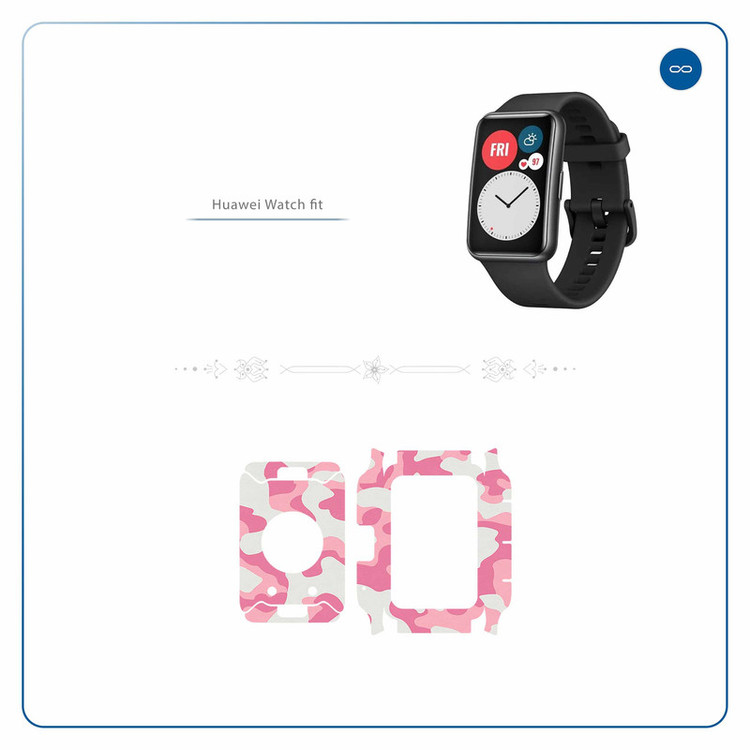 برچسب ماهوت طرح Army-Pink مناسب برای ساعت هوشمند هوآوی Watch Fit