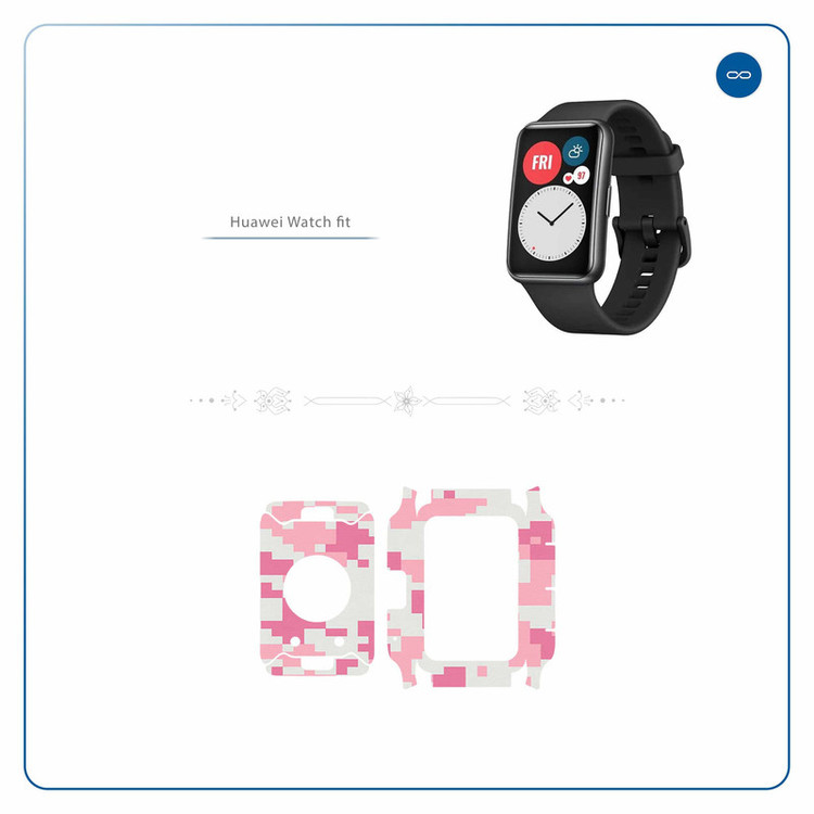 برچسب ماهوت طرح Army-Pink-pixel مناسب برای ساعت هوشمند هوآوی Watch Fit