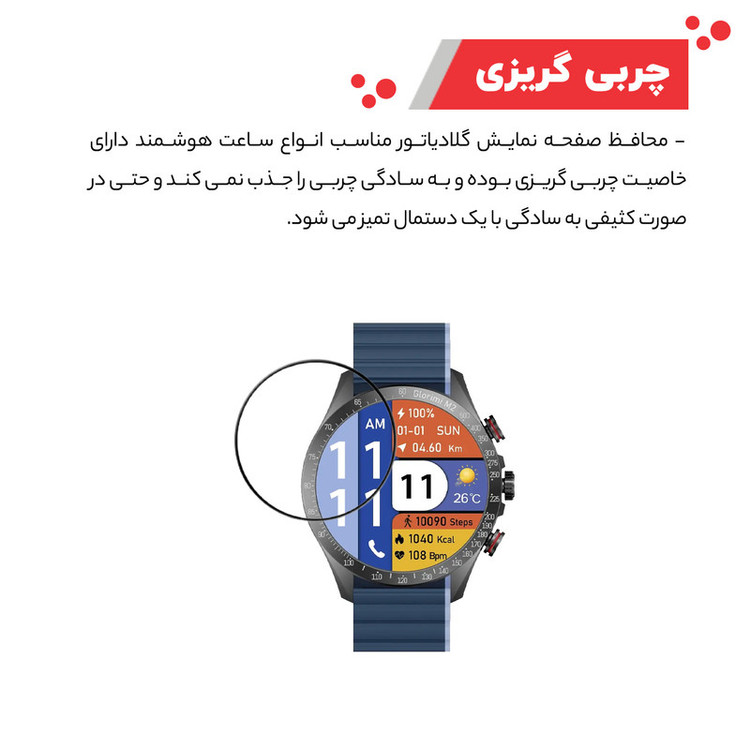 محافظ صفحه نمایش گلادیاتور مدل GWP2000 مناسب برای ساعت هوشمند گلوریمی M2 بسته دو عددی