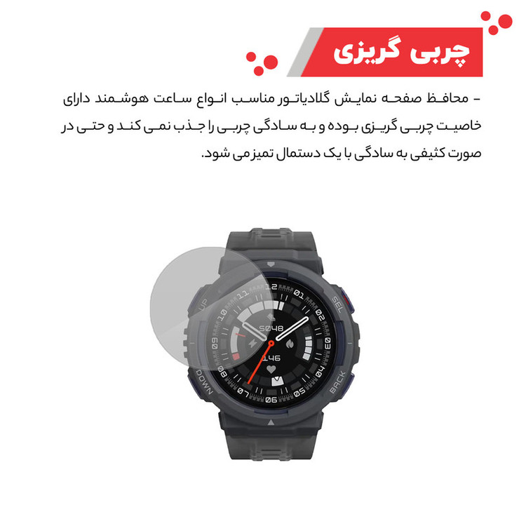 محافظ صفحه نمایش گلادیاتور مدل GWP3000 مناسب برای ساعت هوشمند آمازفیت Active Edge بسته سه عددی