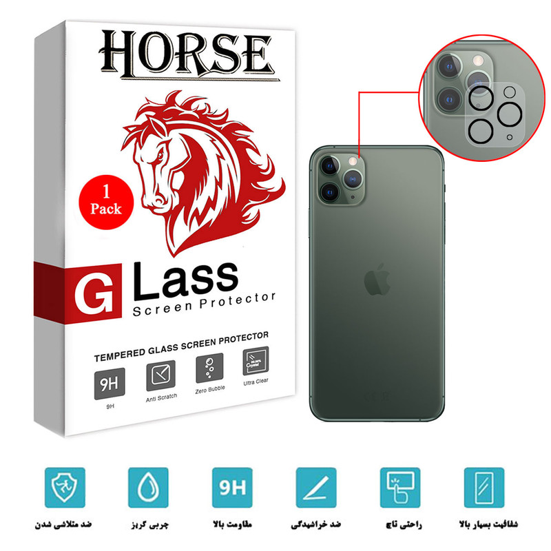 محافظ لنز دوربین هورس مدل 3DLENS مناسب برای گوشی موبایل اپل iPhone 11 Pro Max