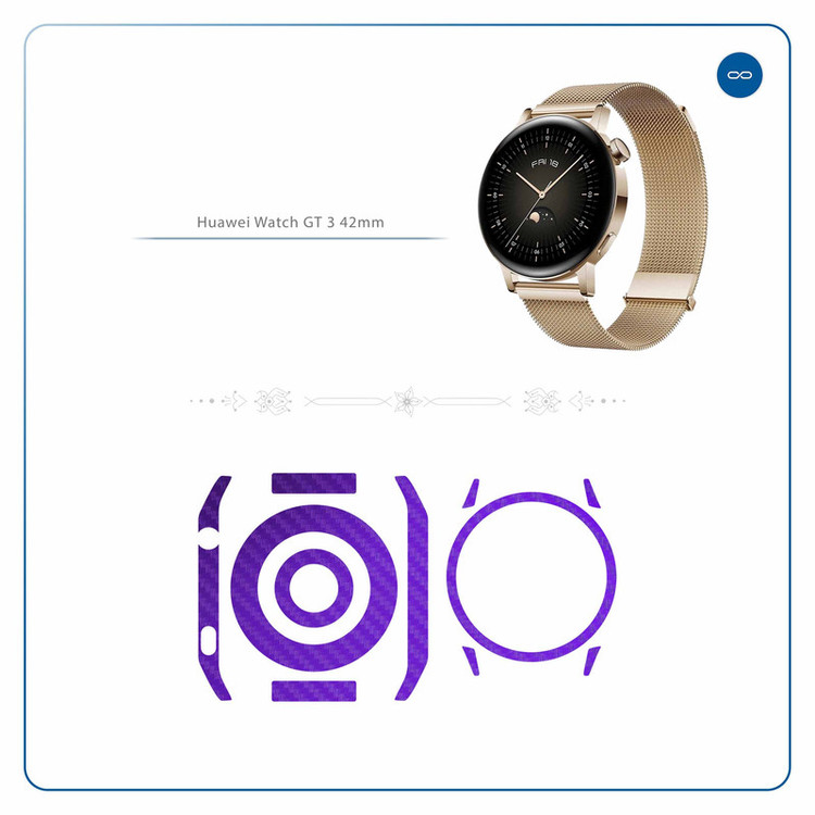 برچسب ماهوت طرح Purple-Fiber مناسب برای ساعت هوشمند هوآوی Watch GT 3 42mm