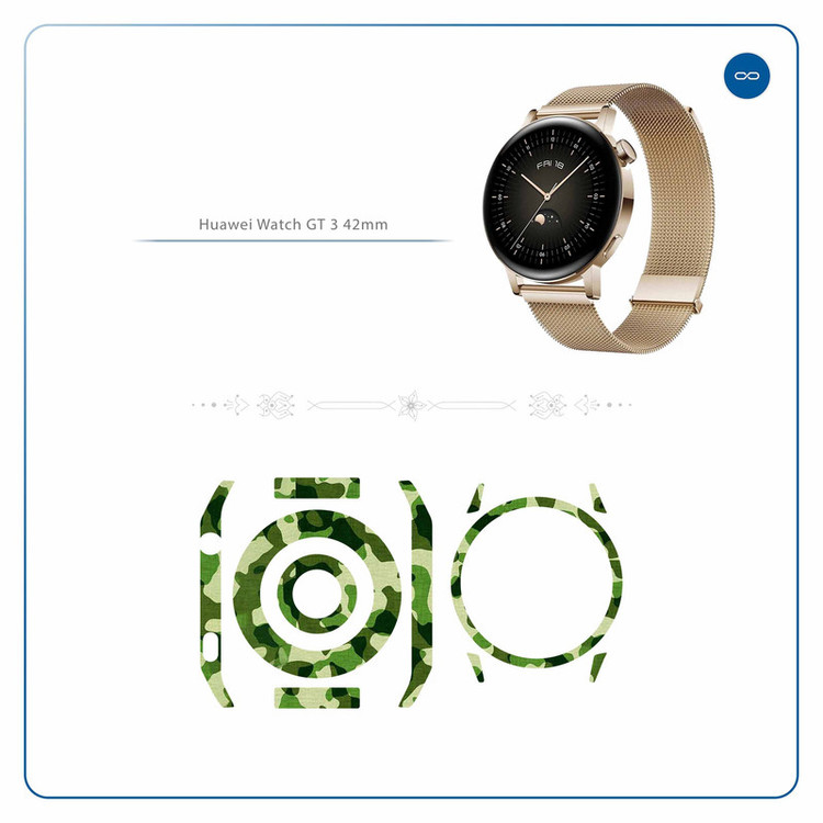 برچسب ماهوت طرح Army-Green-2 مناسب برای ساعت هوشمند هوآوی Watch GT 3 42mm