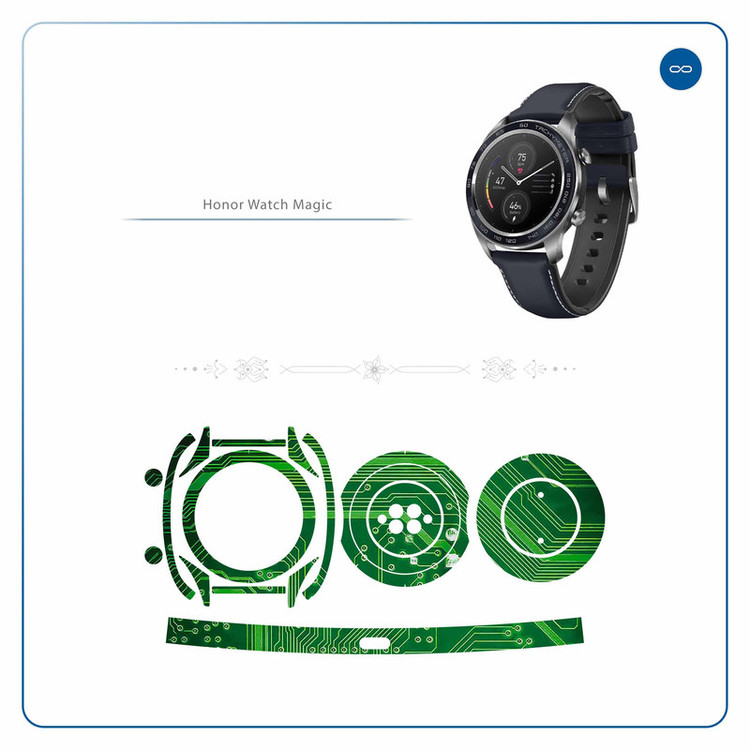 برچسب ماهوت طرح Green-Printed-Circuit-Board مناسب برای ساعت هوشمند آنر watch magic