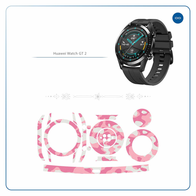 برچسب ماهوت طرح Army-Pink مناسب برای ساعت هوشمند هوآوی Watch GT2