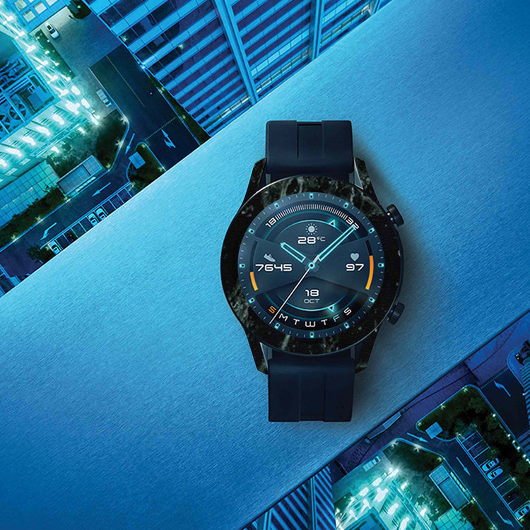 برچسب ماهوت طرح Graphite-Green-Marble مناسب برای ساعت هوشمند هوآوی Watch GT2