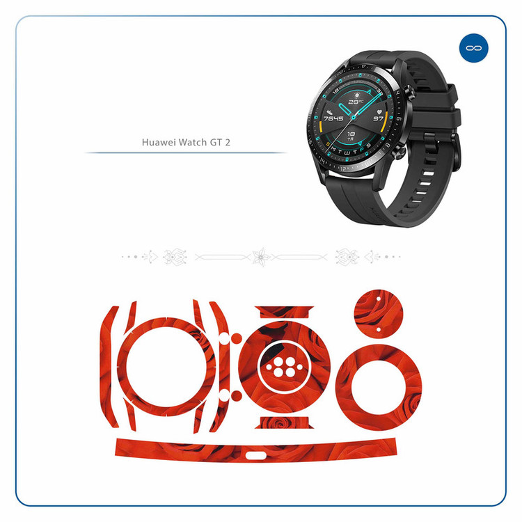 برچسب ماهوت طرح Red-Flower مناسب برای ساعت هوشمند هوآوی Watch GT2