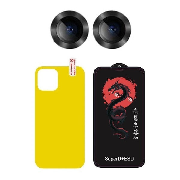 محافظ صفحه نمایش نیلکین مدل HORO مناسب برای گوشی موبایل اپل iPhone 12 به همراه محافظ پشت گوشی و محافظ لنز دوربین