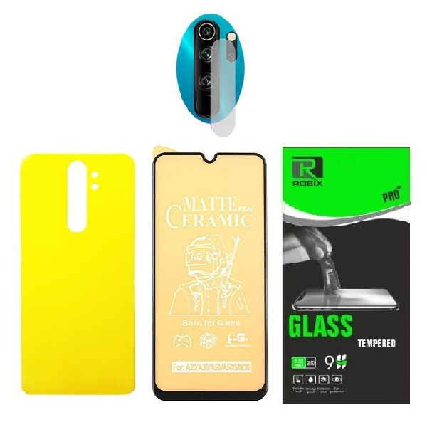 محافظ صفحه نمایش مات روبیکس مدل SA-Note8Pro مناسب برای گوشی موبایل شیائومی Redmi Note 8 Pro به همراه محافظ لنز دوربین و محافظ پشت گوشی