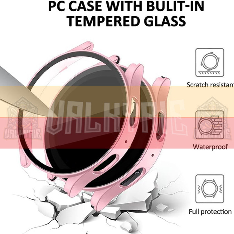 کاور والکری مدل Cover With Glass مناسب برای ساعت هوشمند سامسونگ Galaxy Watch 4 40mm به همراه محافظ صفحه نمایش