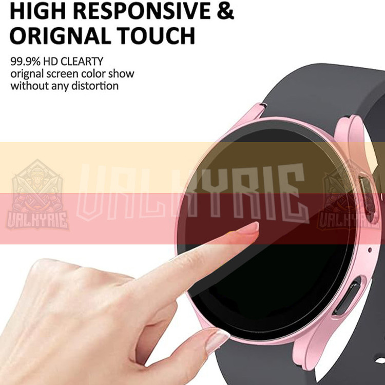 کاور والکری مدل Cover With Glass مناسب برای ساعت هوشمند سامسونگ Galaxy Watch 4 40mm به همراه محافظ صفحه نمایش