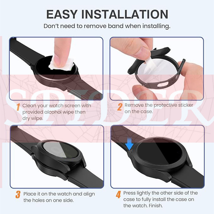 کاور اسپایدر مدل Protector-S مناسب برای ساعت هوشمند سامسونگ Galaxy Watch 4 44mm به همراه محافظ صفحه نمایش