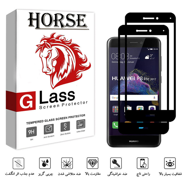 محافظ صفحه نمایش 5D هورس مدل FAG مناسب برای گوشی موبایل هوآوی P8 Lite 2017 / آنر 8 Lite بسته دو عددی