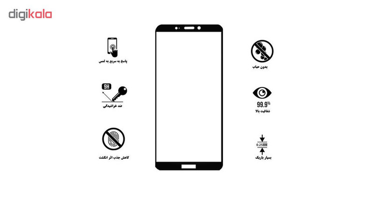 محافظ صفحه نمایش 5D هورس مدل FAG مناسب برای گوشی موبایل هوآوی P Smart / Enjoy 7S بسته دو عددی