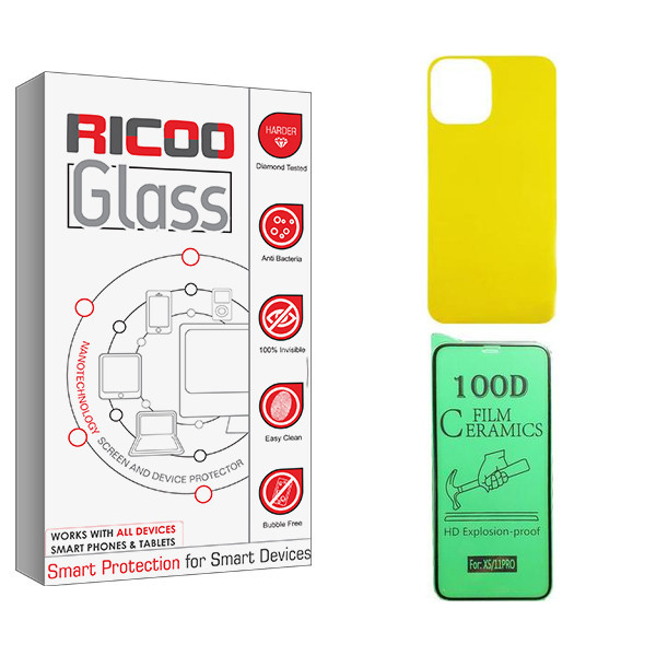 محافظ صفحه نمایش سرامیکی ریکو مدل Ricoo مناسب برای گوشی موبایل اپل iPhone 11 Pro به همراه محافظ پشت گوشی