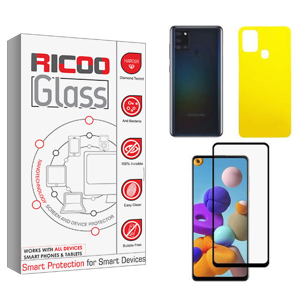 محافظ صفحه نمایش ریکو مدل Ricoo مناسب برای گوشی موبایل سامسونگ Galaxy A21/A21S به همراه محافظ پشت گوشی