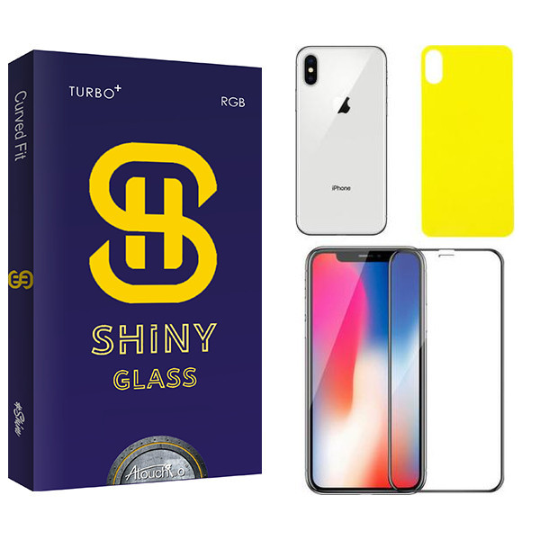 محافظ صفحه نمایش آتوچبو مدل Shiny مناسب برای گوشی موبایل اپل iPhone x به همراه محافظ پشت گوشی