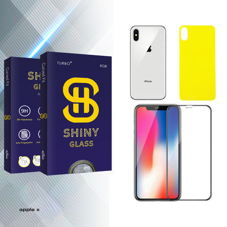 محافظ صفحه نمایش آتوچبو مدل Shiny مناسب برای گوشی موبایل اپل iPhone x به همراه محافظ پشت گوشی