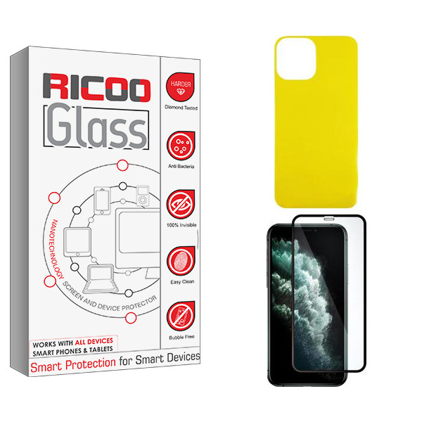 محافظ صفحه نمایش ریکو مدل Ricoo مناسب برای گوشی موبایل اپل iPhone 11 promax  به همراه محافظ پشت گوشی