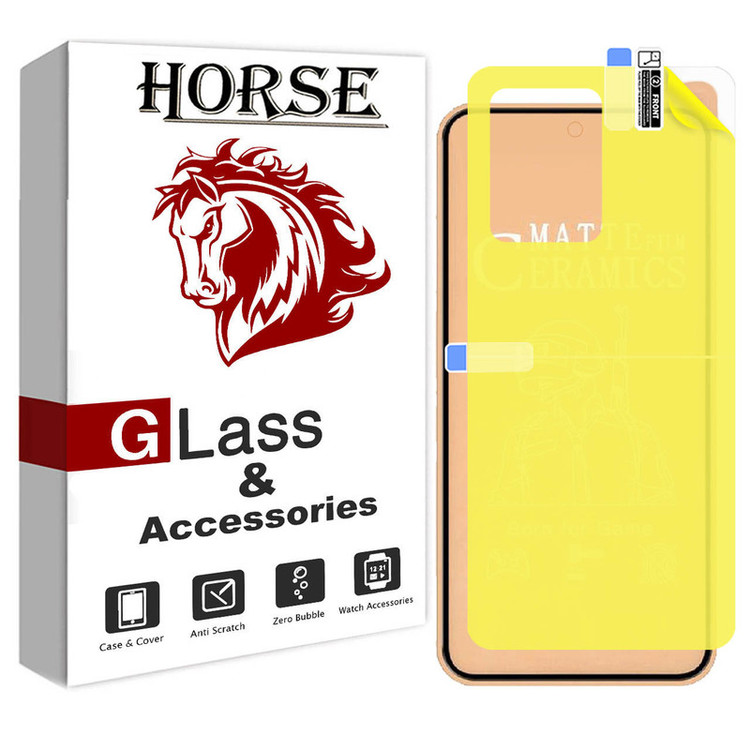 محافظ صفحه نمایش سرامیکی مات هورس مدل 2CMN مناسب برای گوشی موبایل شیائومی Redmi Note 12 Pro به همراه محافظ پشت گوشی
