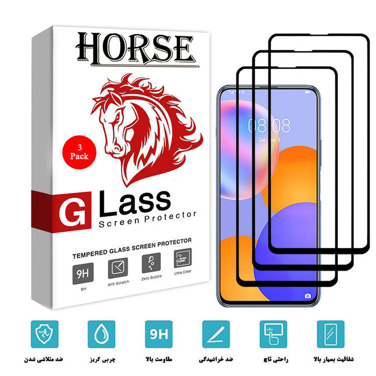 محافظ صفحه نمایش سرامیکی هورس مدل CRM مناسب برای گوشی موبایل هوآوی Y9a بسته سه عددی