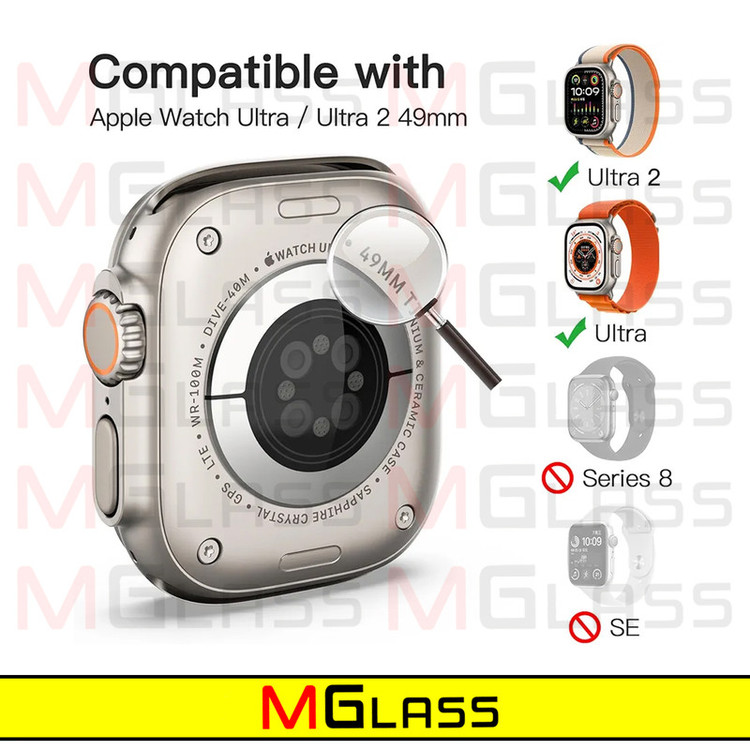 محافظ صفحه نمایش شیشهای امگلس مدل SH-FULL-MG مناسب برای ساعت هوشمند ویرفیت TW8 Ultra بسته سه عددی