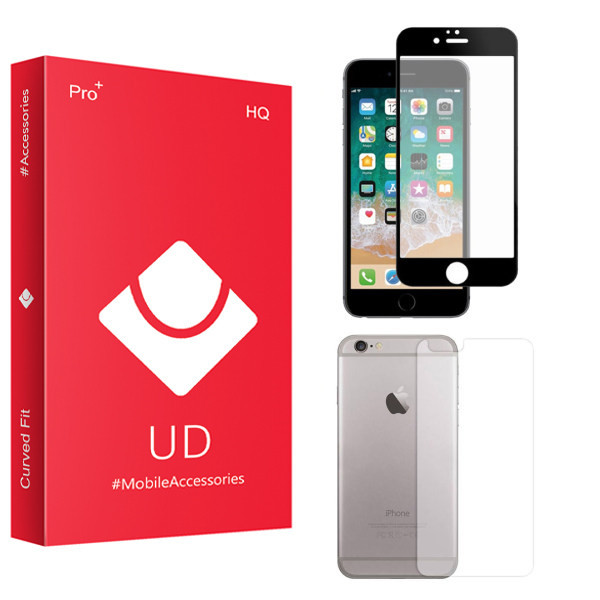 محافظ صفحه نمایش یو دی مدل HQ مناسب برای گوشی موبایل اپل iphone 6s به همراه محافظ پشت گوشی