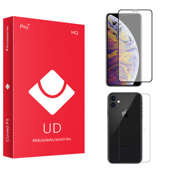 محافظ صفحه نمایش یو دی مدل HQ مناسب برای گوشی موبایل اپل iphone 12 mini به همراه محافظ پشت گوشی