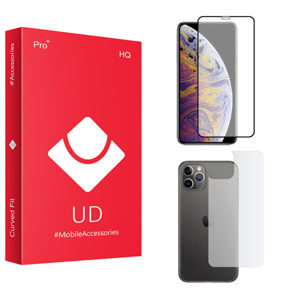 محافظ صفحه نمایش یو دی مدل HQ مناسب برای گوشی موبایل اپل iphone 12 pro max به همراه محافظ پشت گوشی