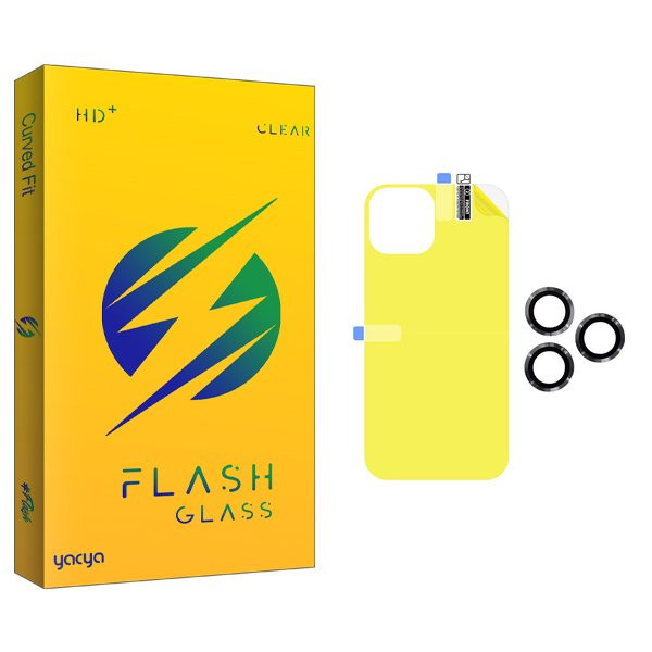 محافظ پشت گوشی یاکیا مدل Yac مناسب برای گوشی موبایل اپل iPhone 11 Pro Max به همراه محافظ لنز گوشی