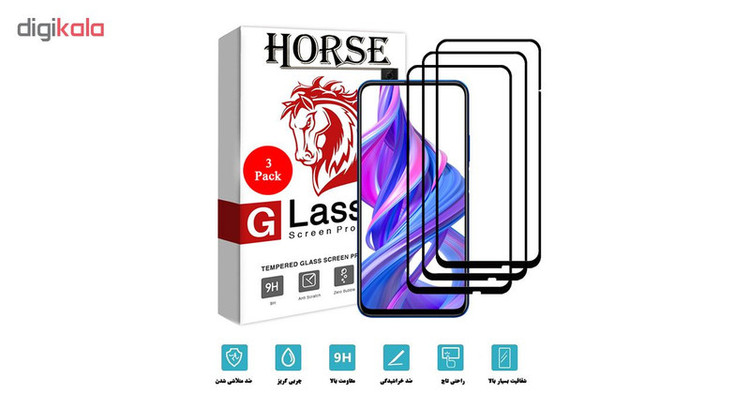 محافظ صفحه نمایش 5D هورس مدل FAG مناسب برای گوشی موبایل آنر 9X بسته سه عددی