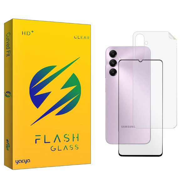 محافظ صفحه نمایش شیشه ای یاکیا مدل Yac مناسب برای گوشی موبایل سامسونگ Galaxy A05s به همراه محافظ پشت گوشی