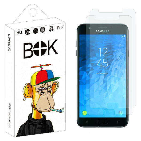 محافظ صفحه نمایش شیشه ای بوک مدل TrueClarity مناسب برای گوشی موبایل سامسونگ Galaxy J7 Max 2018 بسته دو عددی