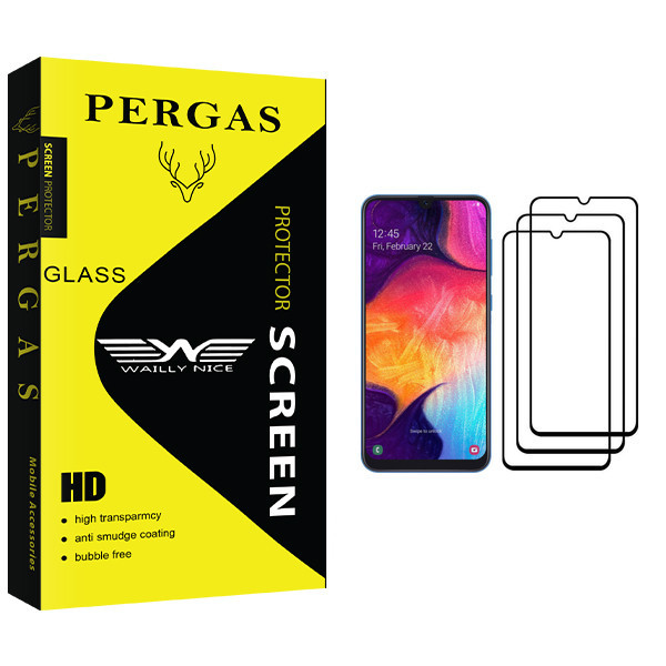 محافظ صفحه نمایش وایلی نایس مدل Pergas Glass مناسب برای گوشی موبایل سامسونگ Galaxy A50 بسته سه عددی