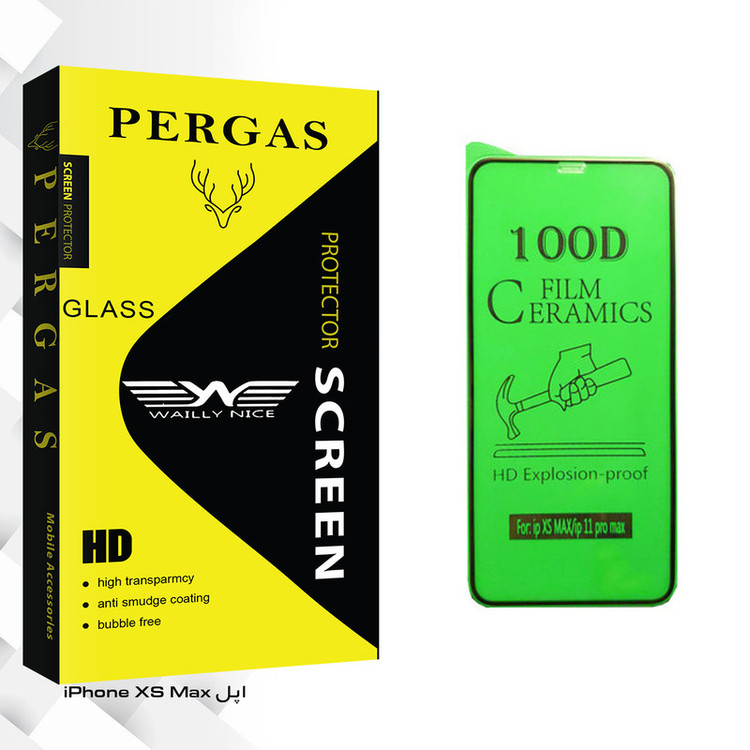 محافظ صفحه نمایش سرامیکی وایلی نایس مدل Pergas Glass مناسب برای گوشی موبایل اپل iPhone XS Max