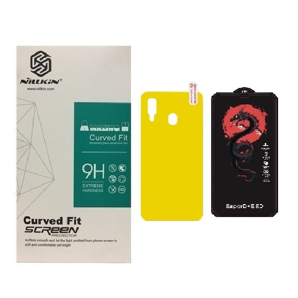 محافظ صفحه نمایش مدل HORO مناسب برای گوشی موبایل سامسونگ Galaxy A30 به همراه محافظ پشت گوشی