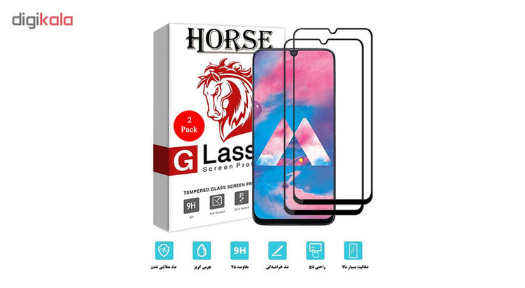 محافظ صفحه نمایش 5D هورس مدل FAG مناسب برای گوشی موبایل سامسونگ Galaxy M30 بسته دو عددی
