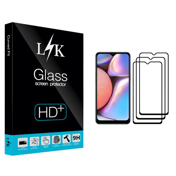 محافظ صفحه نمایش ال کی مدل Hard glass مناسب برای گوشی موبایل سامسونگ Galaxy A10s بسته سه عددی