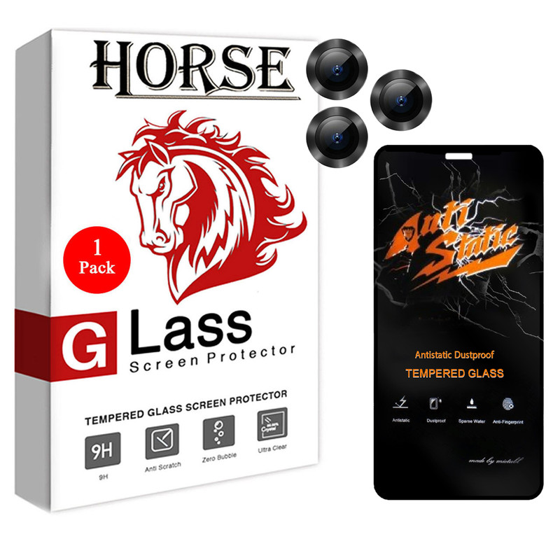 محافظ لنز دوربین هورس مدل 2ST-RING مناسب برای گوشی موبایل اپل iPhone 11 Pro  به همراه محافظ صفحه نمایش