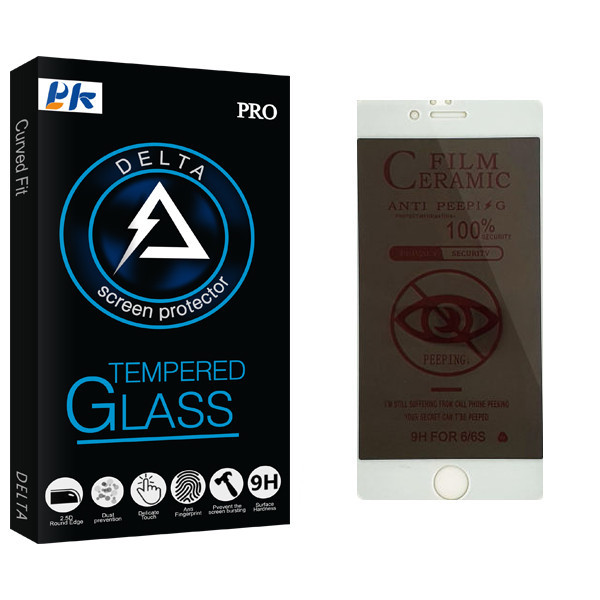 محافظ صفحه نمایش حریم شخصی پی کی مدل Delta Glass مناسب برای گوشی موبایل اپل iPhone 6