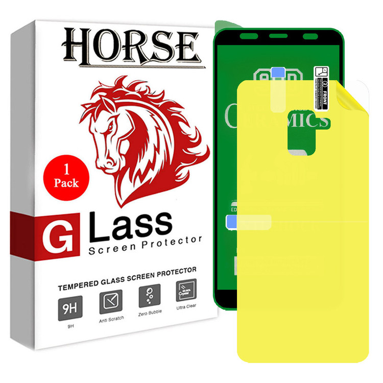 محافظ صفحه نمایش هورس مدل 2CRN مناسب برای گوشی موبایل سامسونگ Galaxy A8 Plus به همراه محافظ پشت گوشی