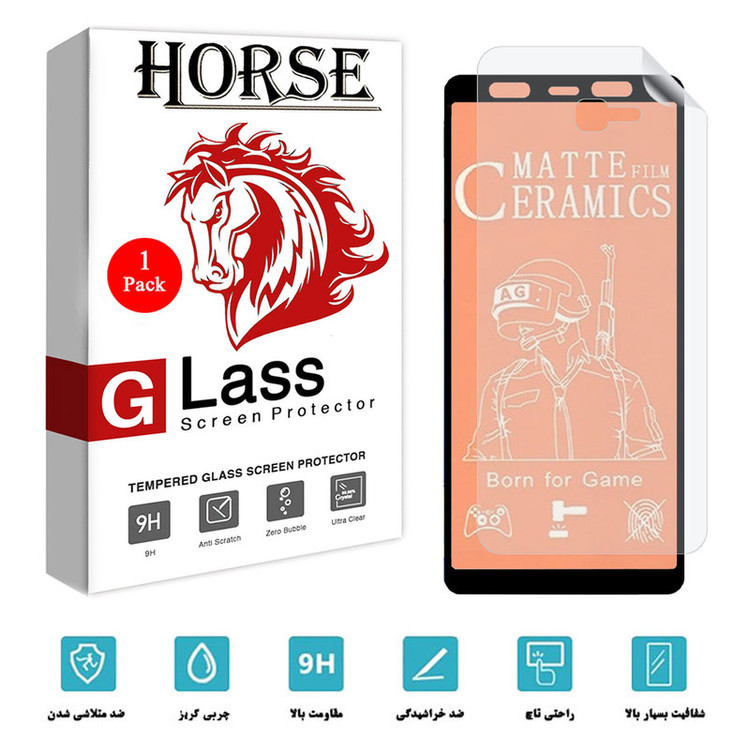 محافظ صفحه نمایش مات هورس مدل 2CMN مناسب برای گوشی موبایل سامسونگ Galaxy J4 Plus به همراه محافظ پشت گوشی
