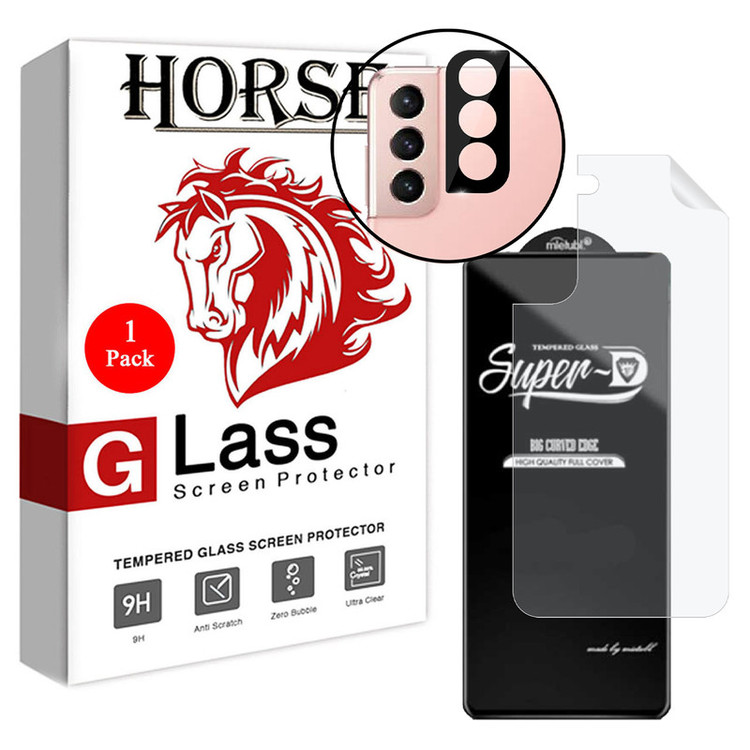 محافظ صفحه نمایش هورس مدل 3SNF-Glass مناسب برای گوشی موبایل سامسونگ Galaxy S22 5G به همراه محافظ پشت گوشی و محافظ لنز دوربین